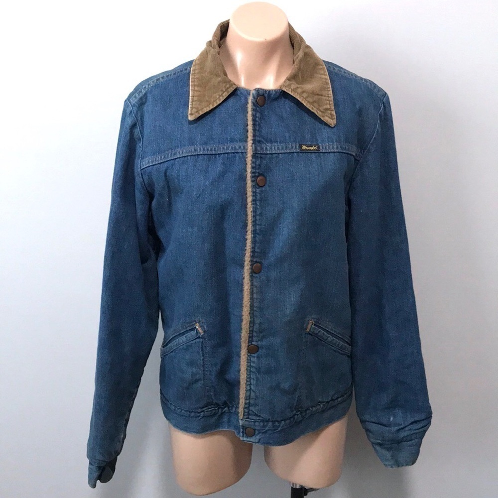 Wrangler Vintage 1970s Denim Corduroy Jacket Lined